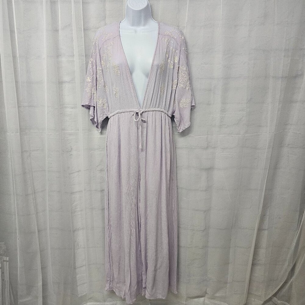 Caren Forbes Lavender Floral Jumpsuit Coquette Crop Wide Leg Bohemian L - Picture 15 of 15
